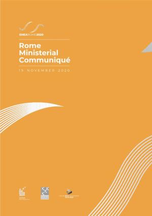 Rome Ministerial Communiqué