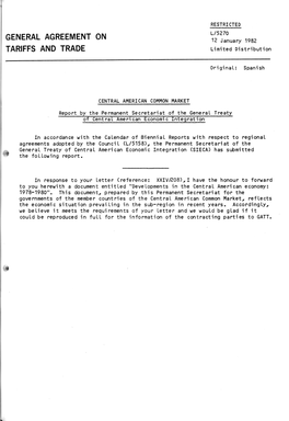 GENERAL AGREEMENT on L/5270 12 January 1982 TARIFFS and TRADE Limited Distribution