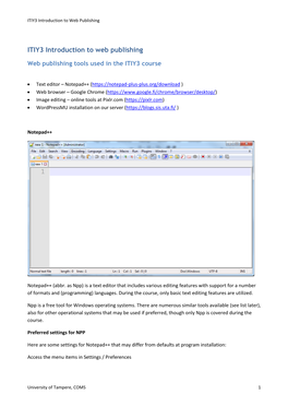ITIY3 Introduction to Web Publishing