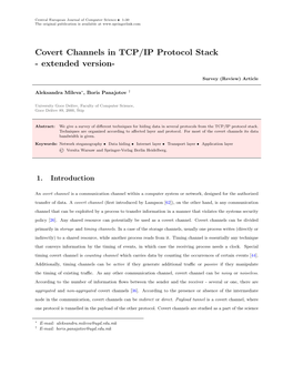 Covert Channels in TCP/IP Protocol Stack - Extended Version