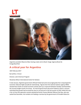 A Critical Year for Argentina 16Th February 2017