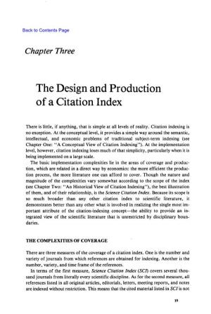 The Design and Production of a Citation Index