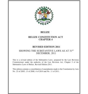 Belize Constitution Act Chapter 4