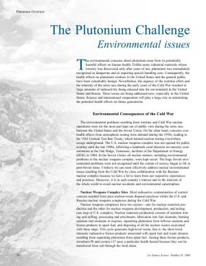 The Plutonium Challenge-Environmental Issues