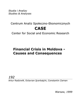 Financial Crisis in Moldova - Causes and Consequences