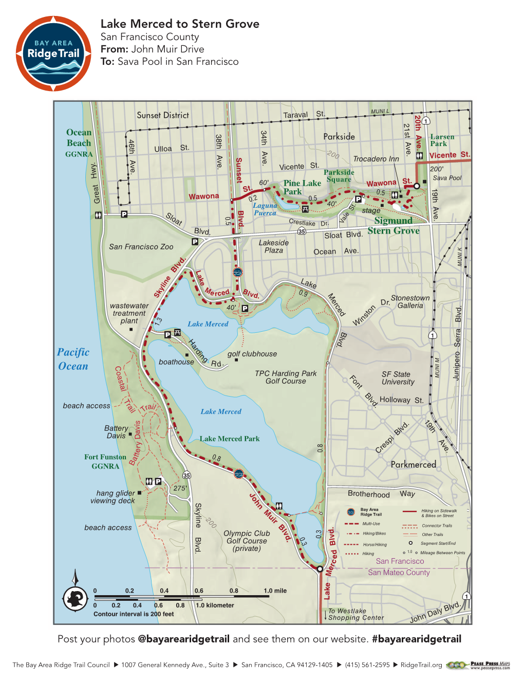 Lake Merced to Stern Grove San Francisco County From: John Muir Drive To: Sava Pool in San Francisco
