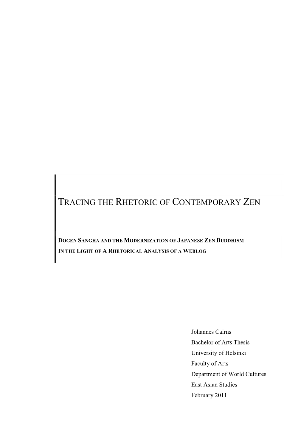 Tracing the Rhetoric of Contemporary Zen