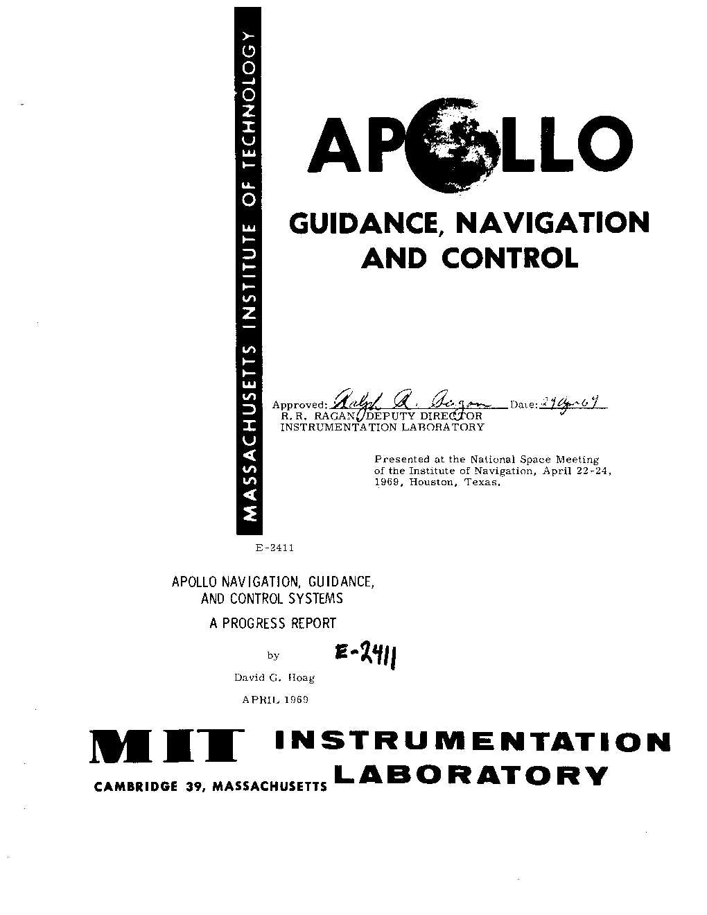 APOLLO NAVIGATION, GUIDANCE, and CONTROL SYSTEMS a PROGRESS REPORT » BQ David G