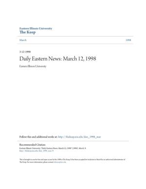 March 12, 1998 Eastern Illinois University