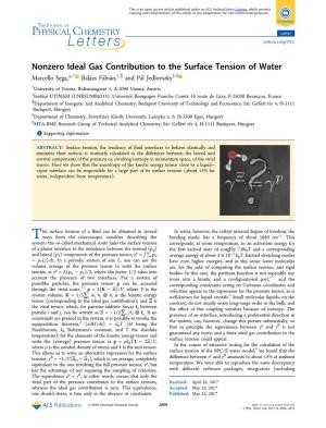 Nonzero Ideal Gas Contribution to the Surface Tension of Water