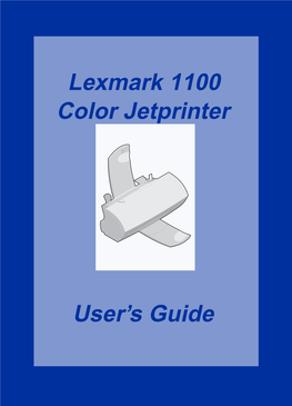 Lexmark 1100 Color Jetprinter User's Guide
