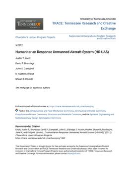 Humanitarian Response Unmanned Aircraft System (HR-UAS)