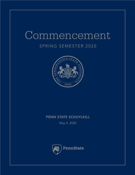 Penn State Schuylkill Commencement Program Spring 2020