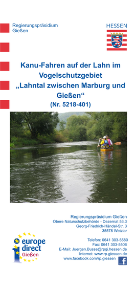 Kanu-Fahren Im Vogelschutzgebiet (Marburg-Gießen)
