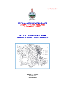 Ground Water Brochure Anantapur District, Andhra Pradesh