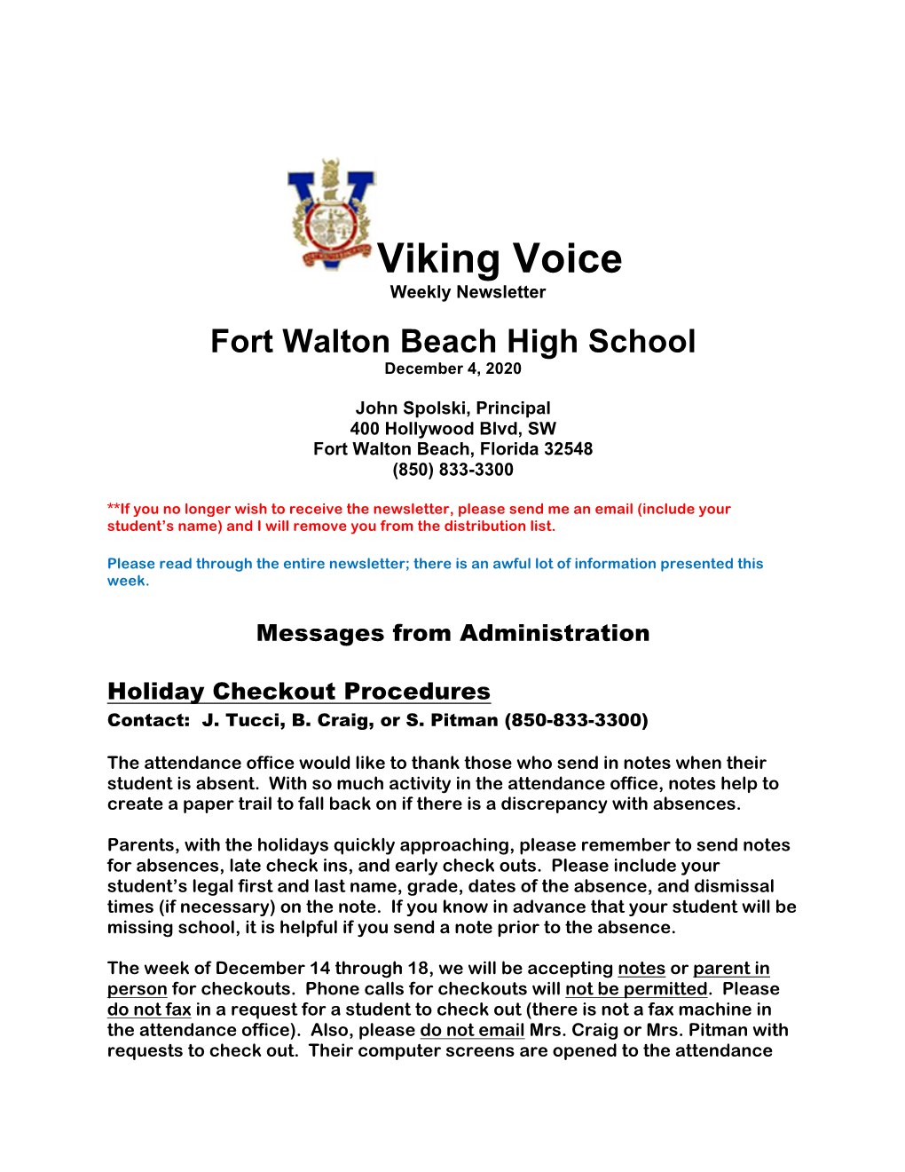 Viking Voice Weekly Newsletter