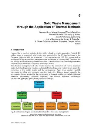 Solid Waste Management Through the Application of Thermal Methods