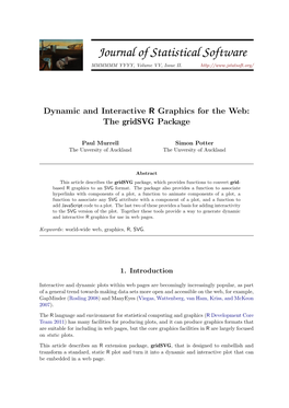 Dynamic and Interactive R Graphics for the Web: the Gridsvg Package