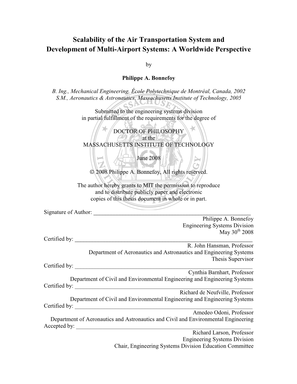 Scalability of the Air Transportation System and Development of Multi-Airport Systems: a Worldwide Perspective