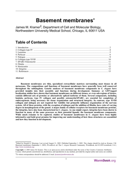 Basement Membranes* James M