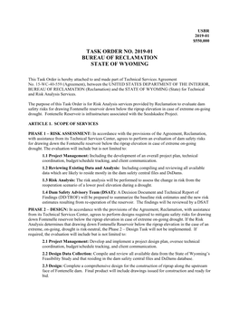 Task Order No. 2019-01 Bureau of Reclamation State of Wyoming