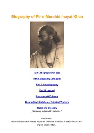 Biography of Pir-O-Murshid Inayat Khan