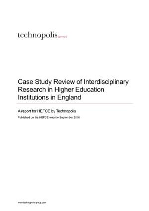 Case Study Review of Interdisciplinary Research in Higher Education