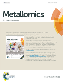 Metallomics Integratedaccepted Biometal Manuscript Science