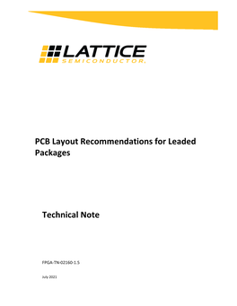 PCB Layout Recommendations for Leaded Packages