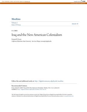Iraq and the New American Colonialism Emmit B