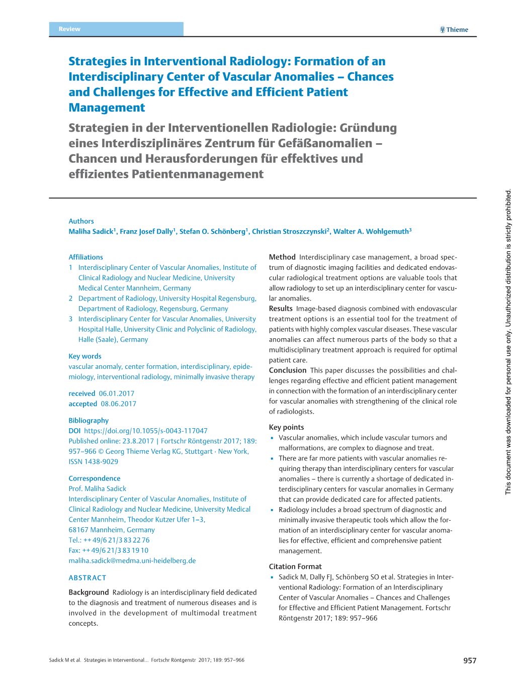 Formation of an Interdisciplinary Center of Vascular Anomalies