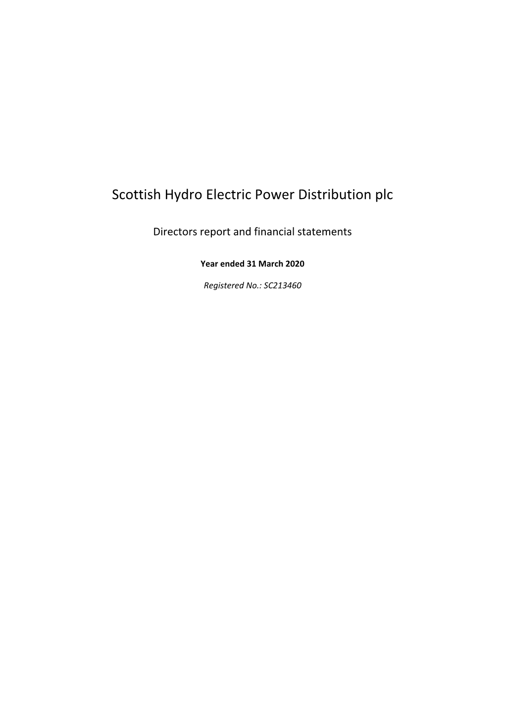 Scottish Hydro Electric Power Distribution Plc