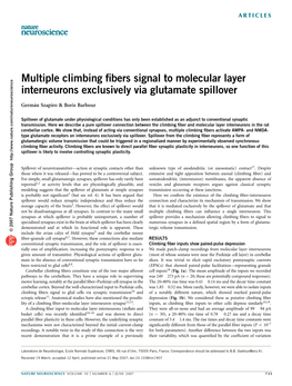 Multiple Climbing Fibers Signal to Molecular Layer Interneurons