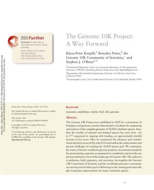 The Genome 10K Project: a Way Forward