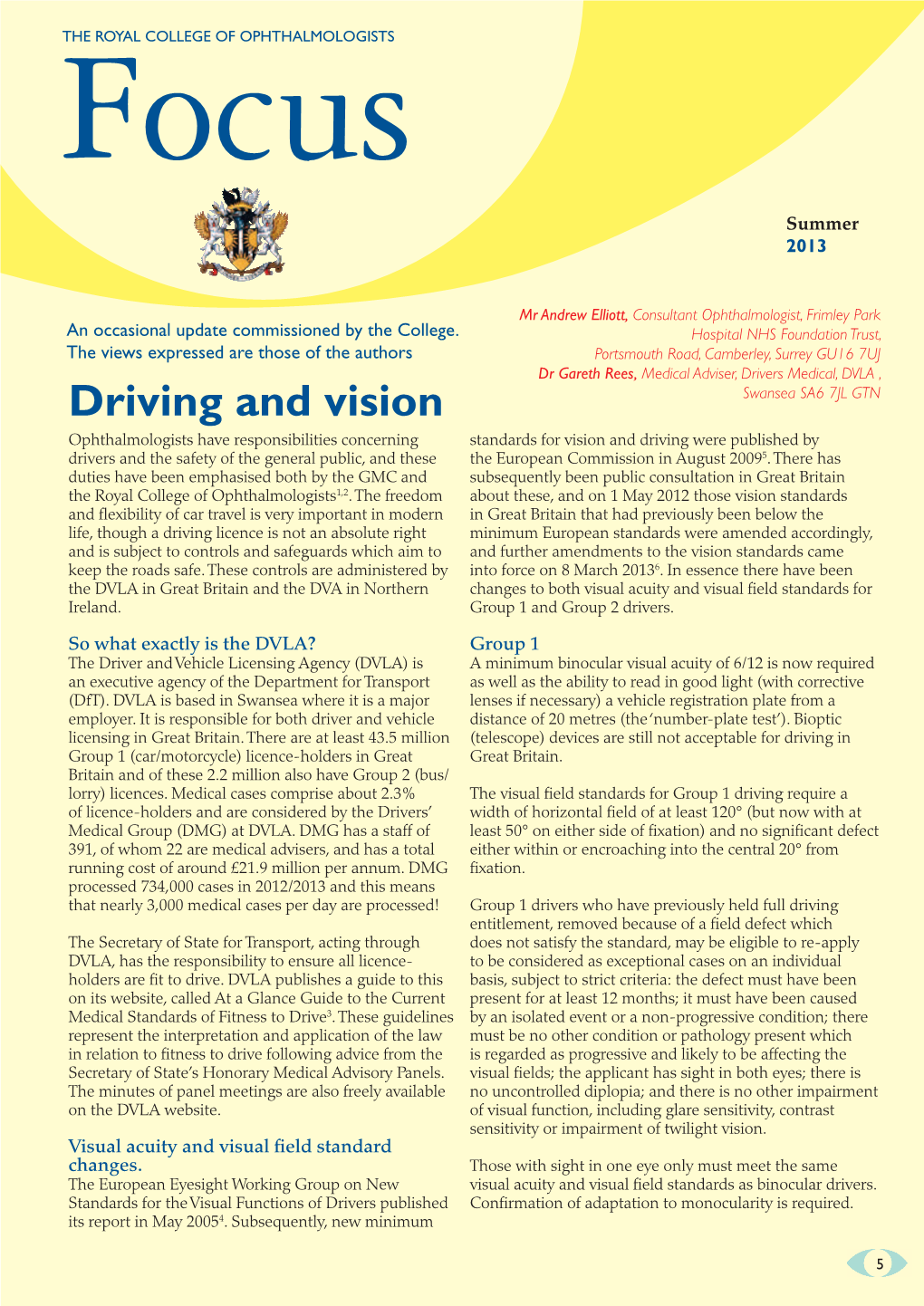 Driving and Vision