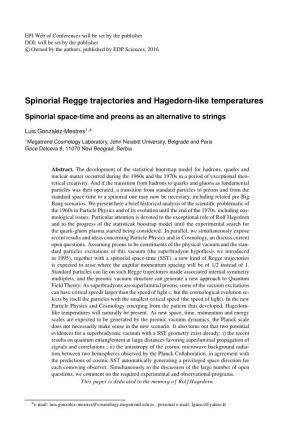 Spinorial Regge Trajectories and Hagedorn-Like Temperatures