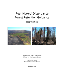 Post-Natural Disturbance Forest Retention Guidance 2017 Wildfires