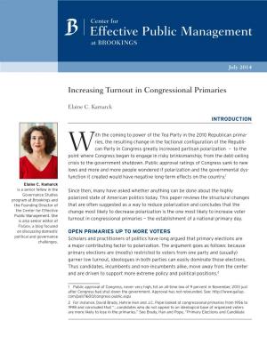 Increasing Turnout in Congressional Primaries