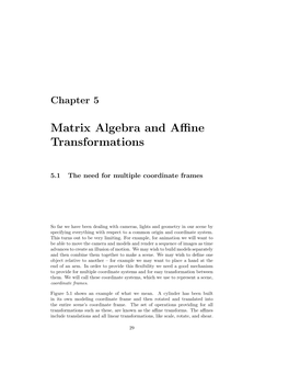 Affine Transforms and Matrix Algebra