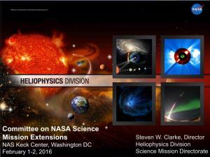 Committee on NASA Science Mission Extensions Steven W