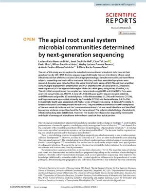The Apical Root Canal System Microbial Communities Determined