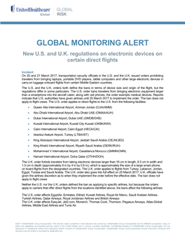 GLOBAL MONITORING ALERT New US and UK Regulations On