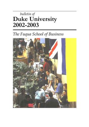 Duke University 2002-2003