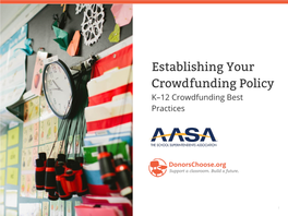 Establishing Your Crowdfunding Policy Toolkit
