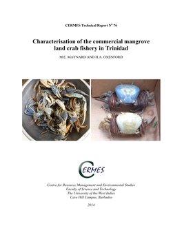 Characterisation of the Commercial Mangrove Land Crab Fishery in Trinidad
