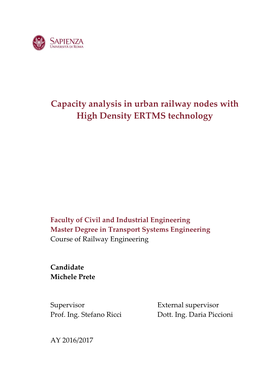 Capacity Analysis in Urban Railway Nodes with High Density ERTMS Technology