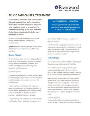 Pelvic Pain Causes, Treatment