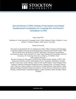 Girls and Women in STEM: a Review of Interventions and Lifespan Developmental Considerations for Increasing Girls’ and Women’S Participation in STEM