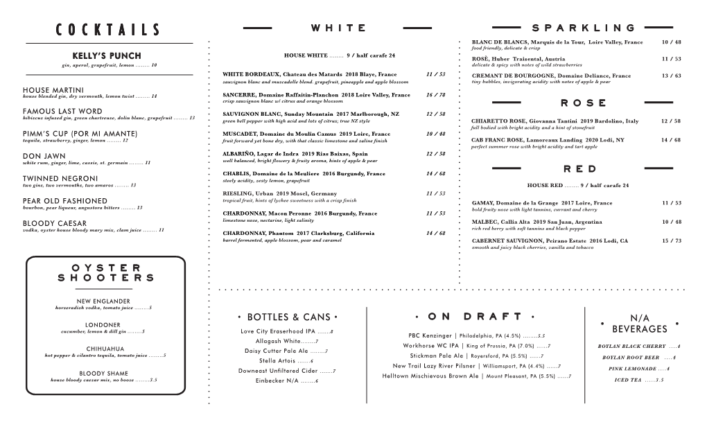 Beverage Menu 4.22.21