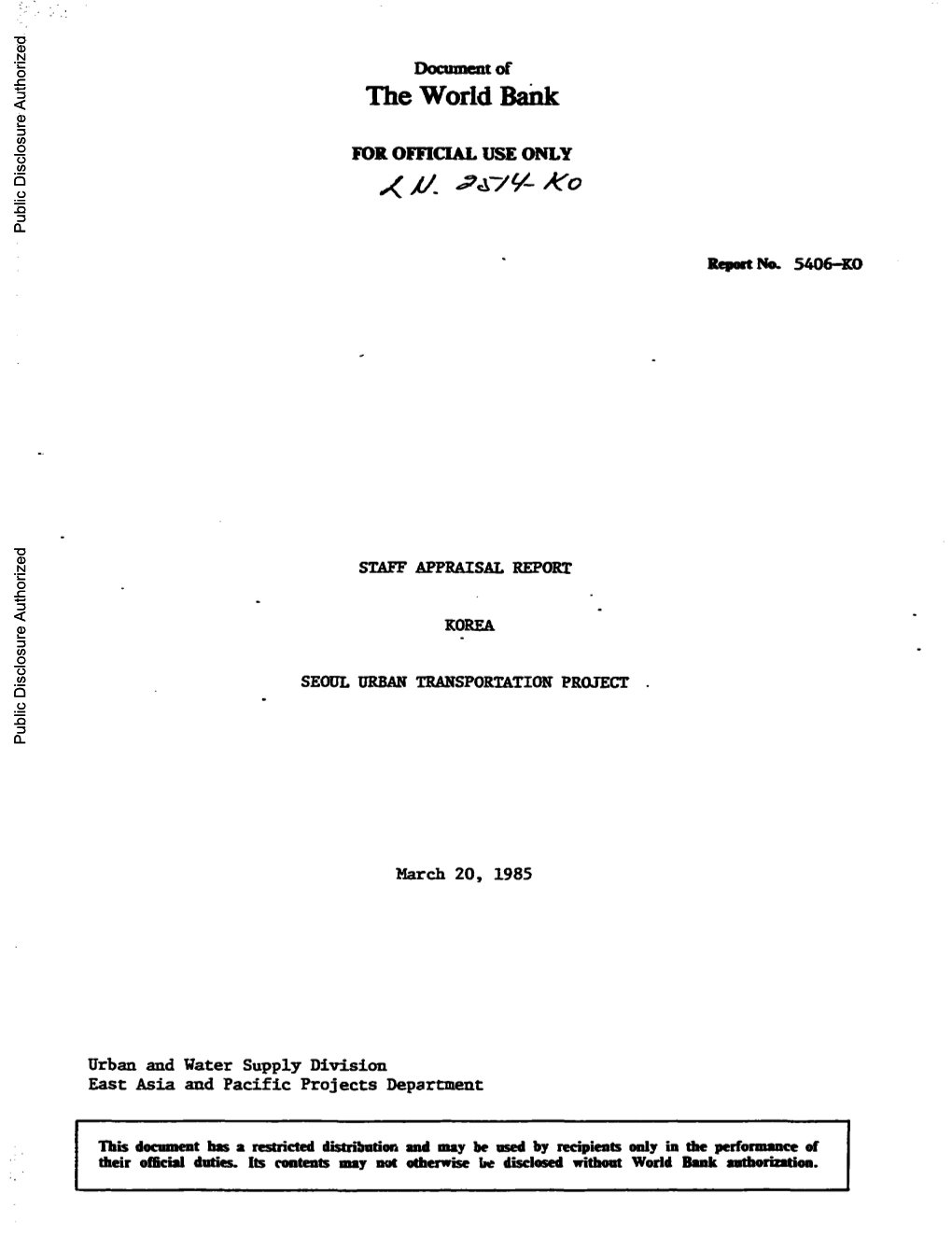 World Bank Document